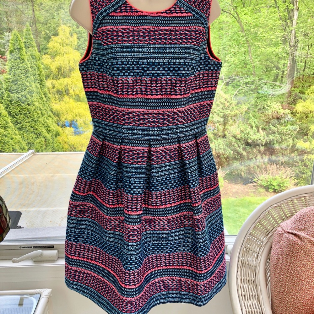 SHOSHANNA GOLD THREAD TRIM DRESS
